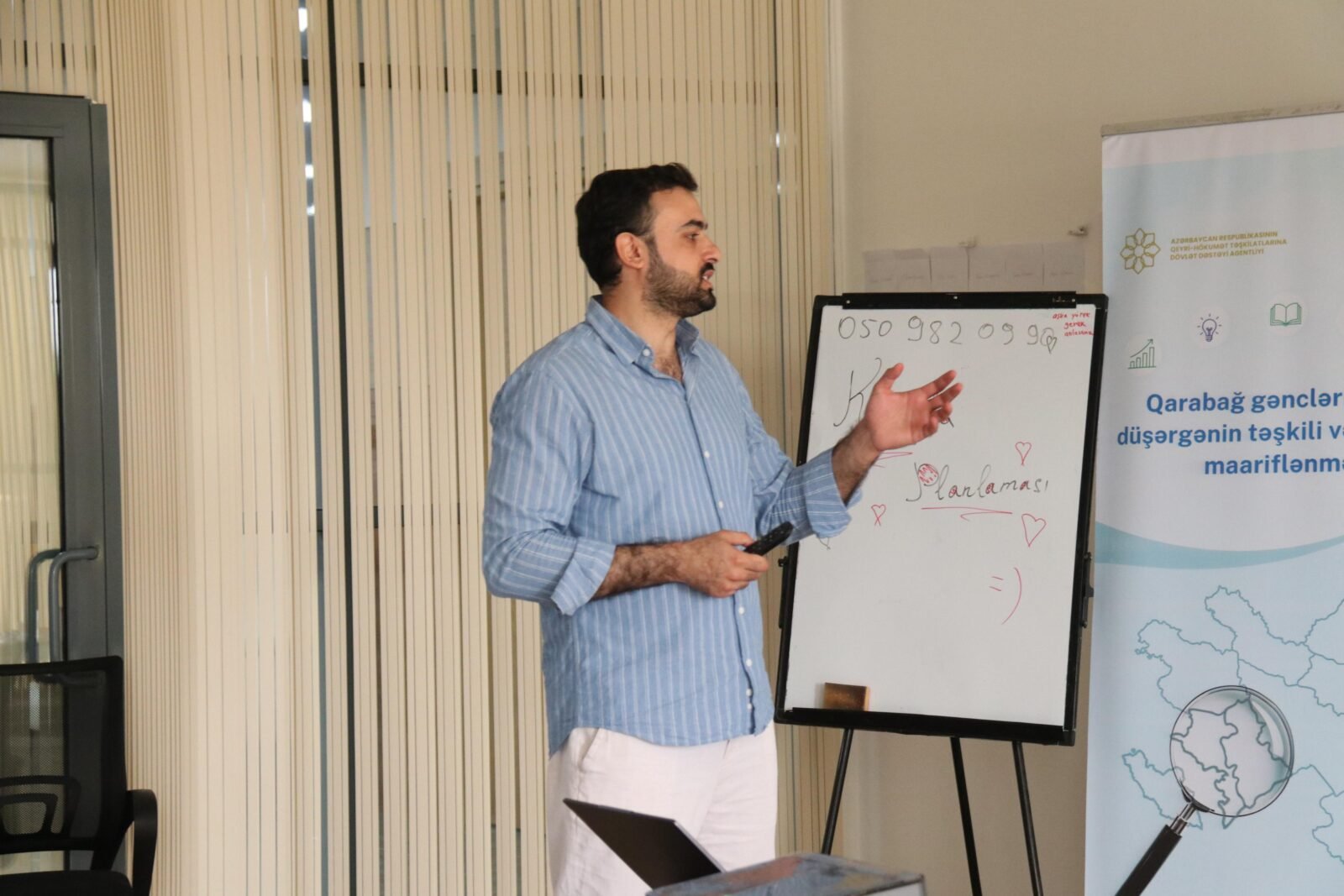 Participants of the camp organized for Karabakh youth during a training session.