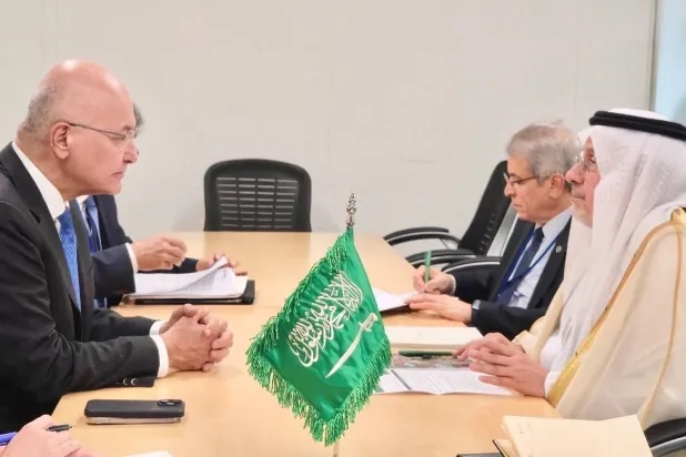 Flags of Iran and China at a diplomatic meeting