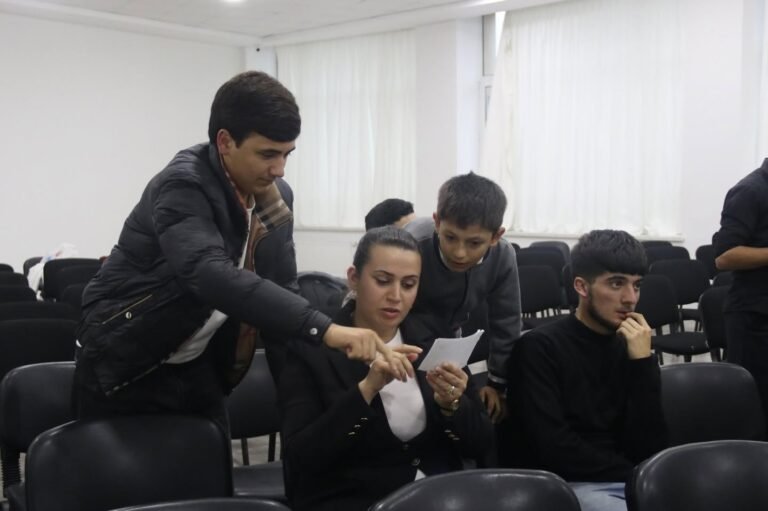 Young people attending a data-driven decision-making training in Sabirabad