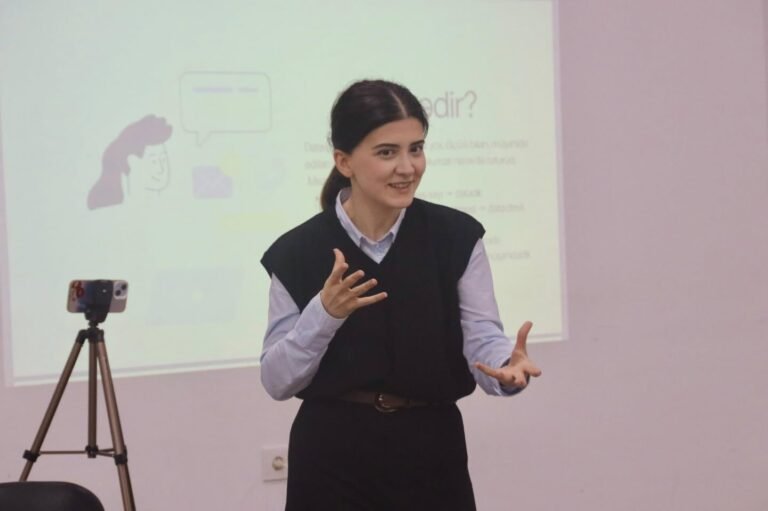 Young people attending a data-driven decision-making training in Sabirabad