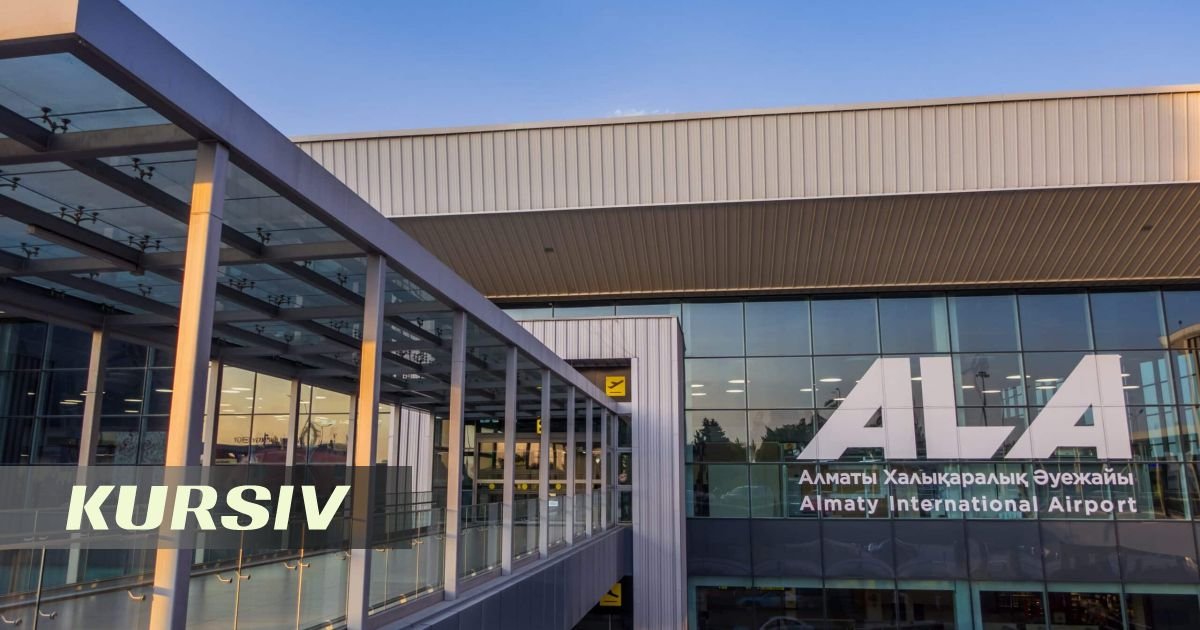 Almaty Airport terminal with passengers