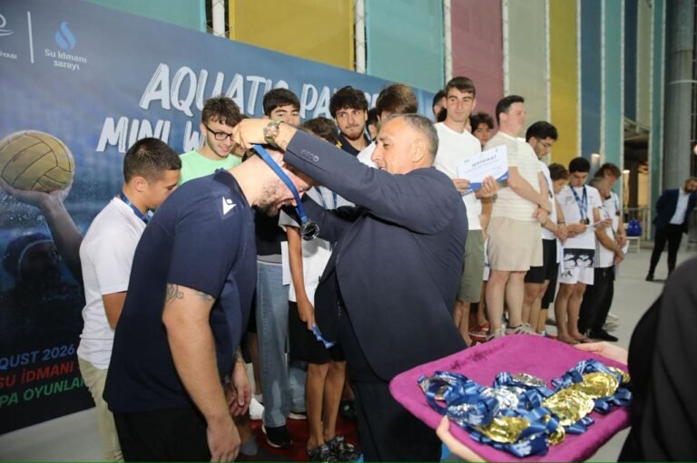 Scenes from the water polo festival held at the Baku Aquatics Palace.