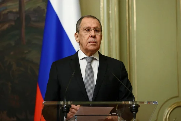 Sergey Lavrov and Bakhtiyor Saidov at an official meeting