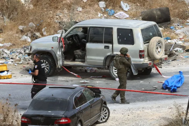 Israeli military vehicle in the West Bank
