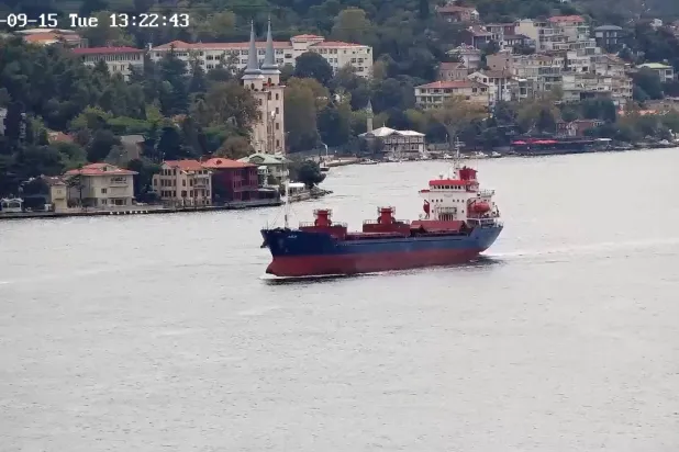 A commercial vessel in the Black Sea, with search and rescue ships nearby