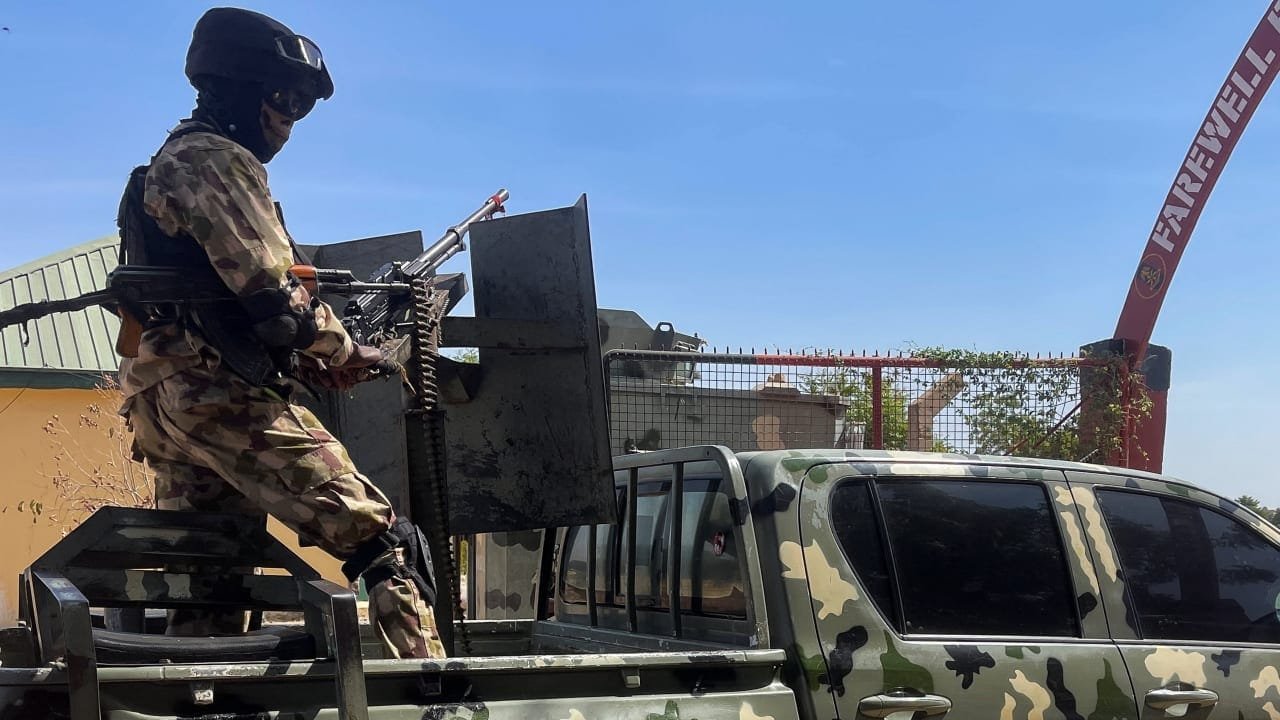 Search and rescue operation after a military helicopter crash in Nigeria