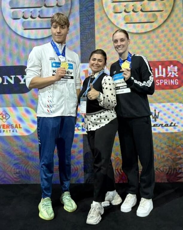 Swimmers competing at the Baku leg of the Silk Road Tour Swimming World Cup