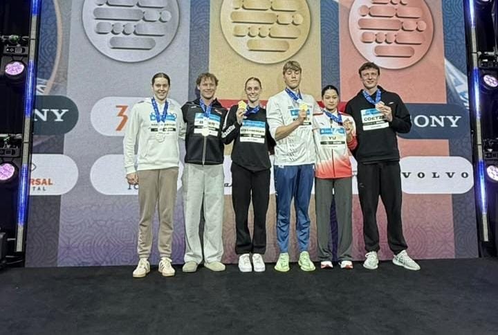 Swimmers competing at the Baku leg of the Silk Road Tour Swimming World Cup