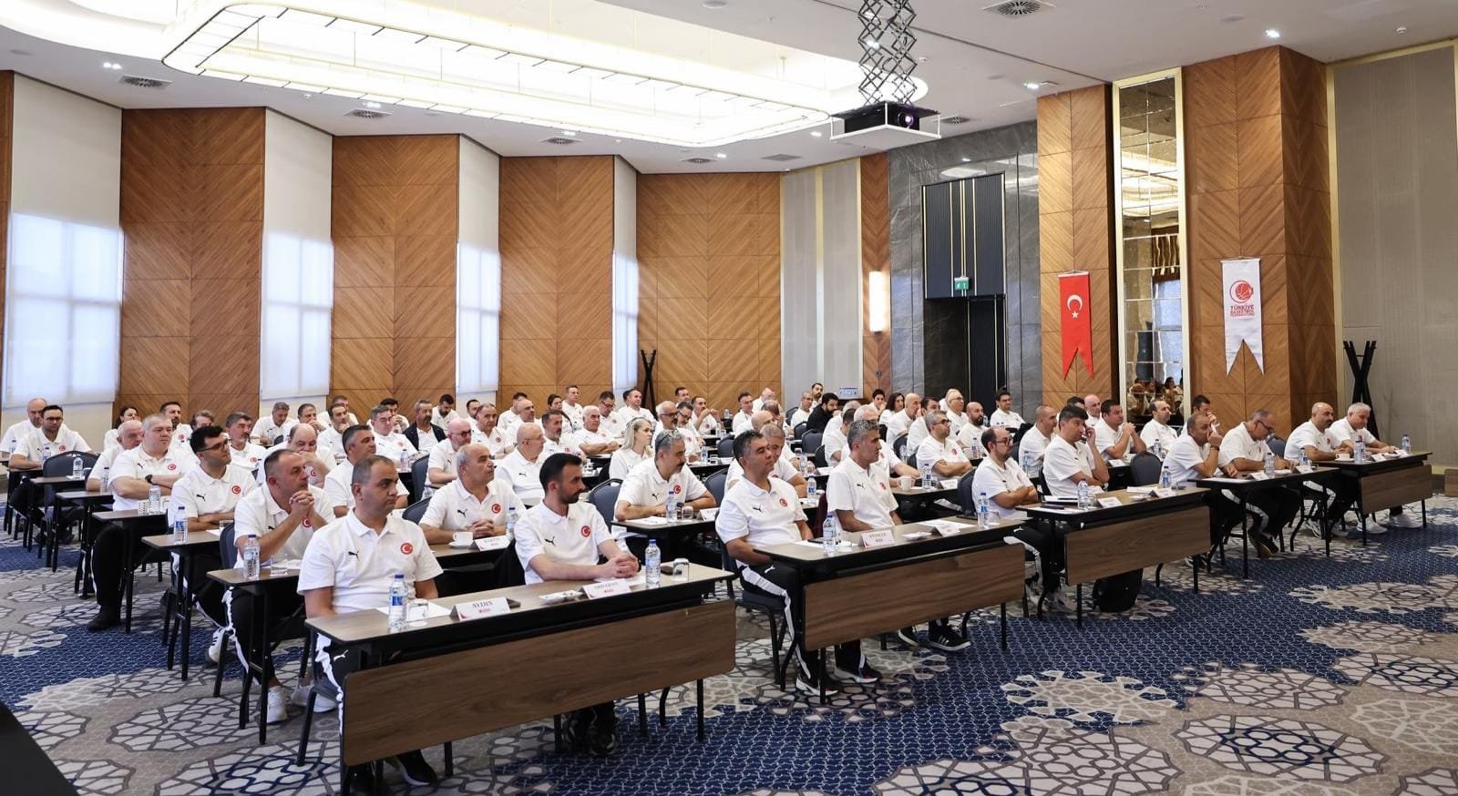 Cemil Bizim, Hatay Basketball Provincial Representative, at the TBF Provincial Representatives Meeting in Ankara