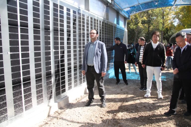 Azerbaijani agriculture delegation visiting a smart greenhouse complex in Yinchuan, China
