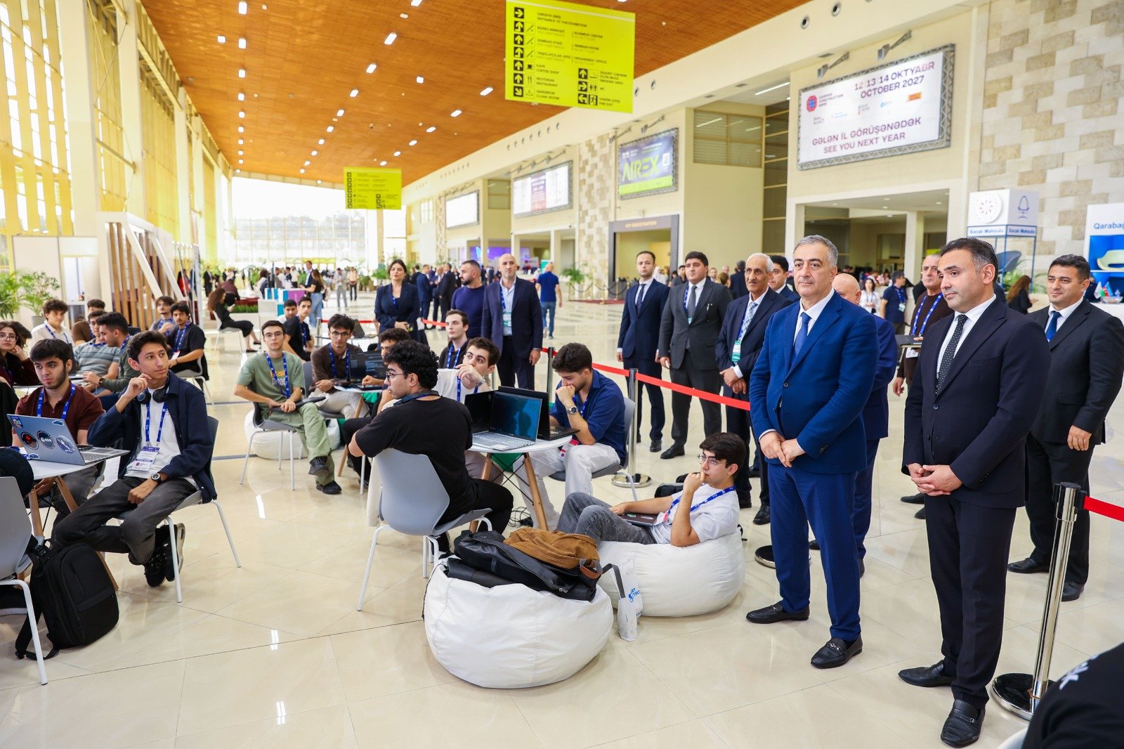 Participants working at the Karabakh Hackathon 2026 during the Rebuild Karabakh exhibition
