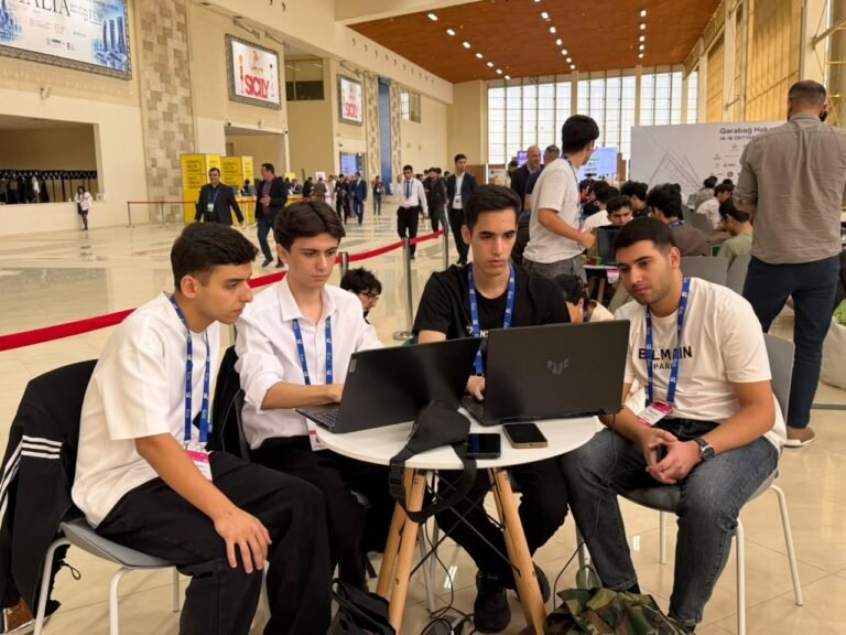 Students at the Karabakh Hackathon 2026 at Baku Expo Center
