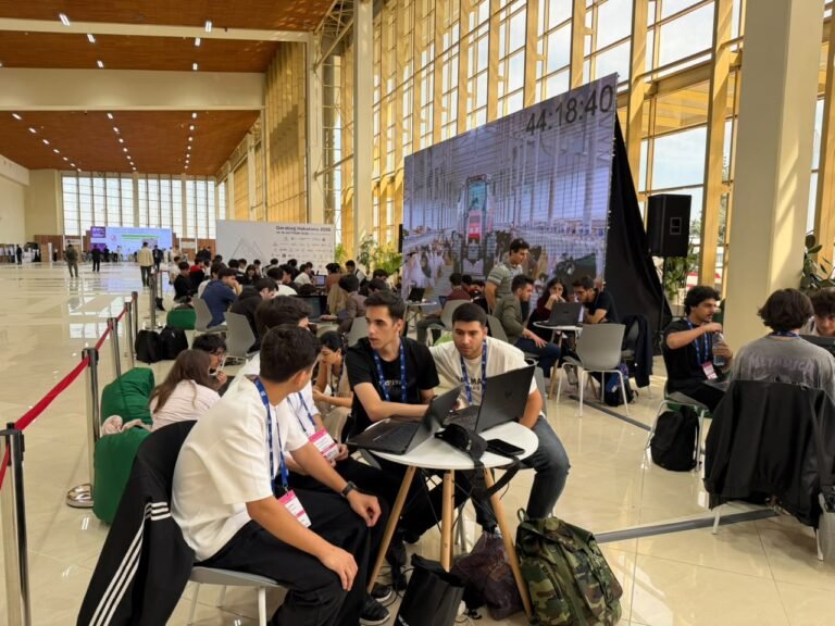 Students at the Karabakh Hackathon 2026 at Baku Expo Center
