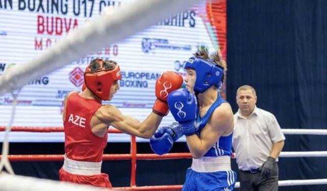 Azerbaijani youth boxing team members at the U-17 European Championship in Budva